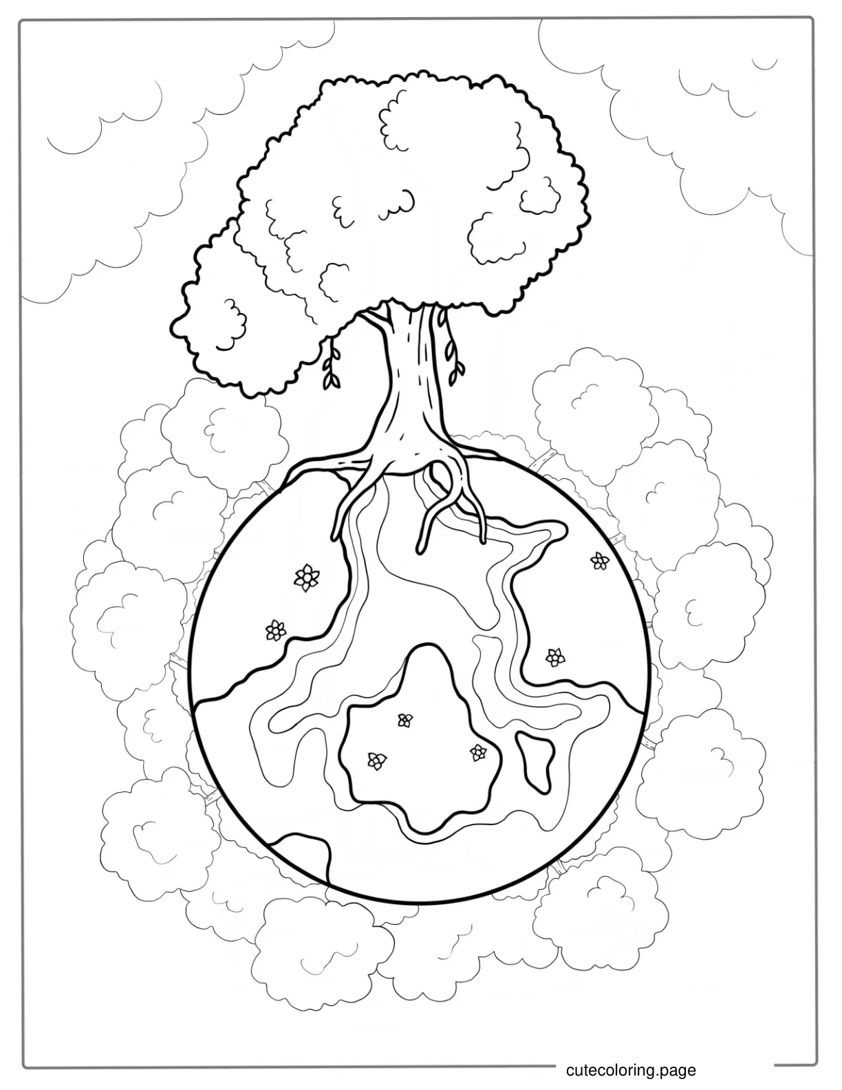 Mother Earth With Tree Of Life coloring page