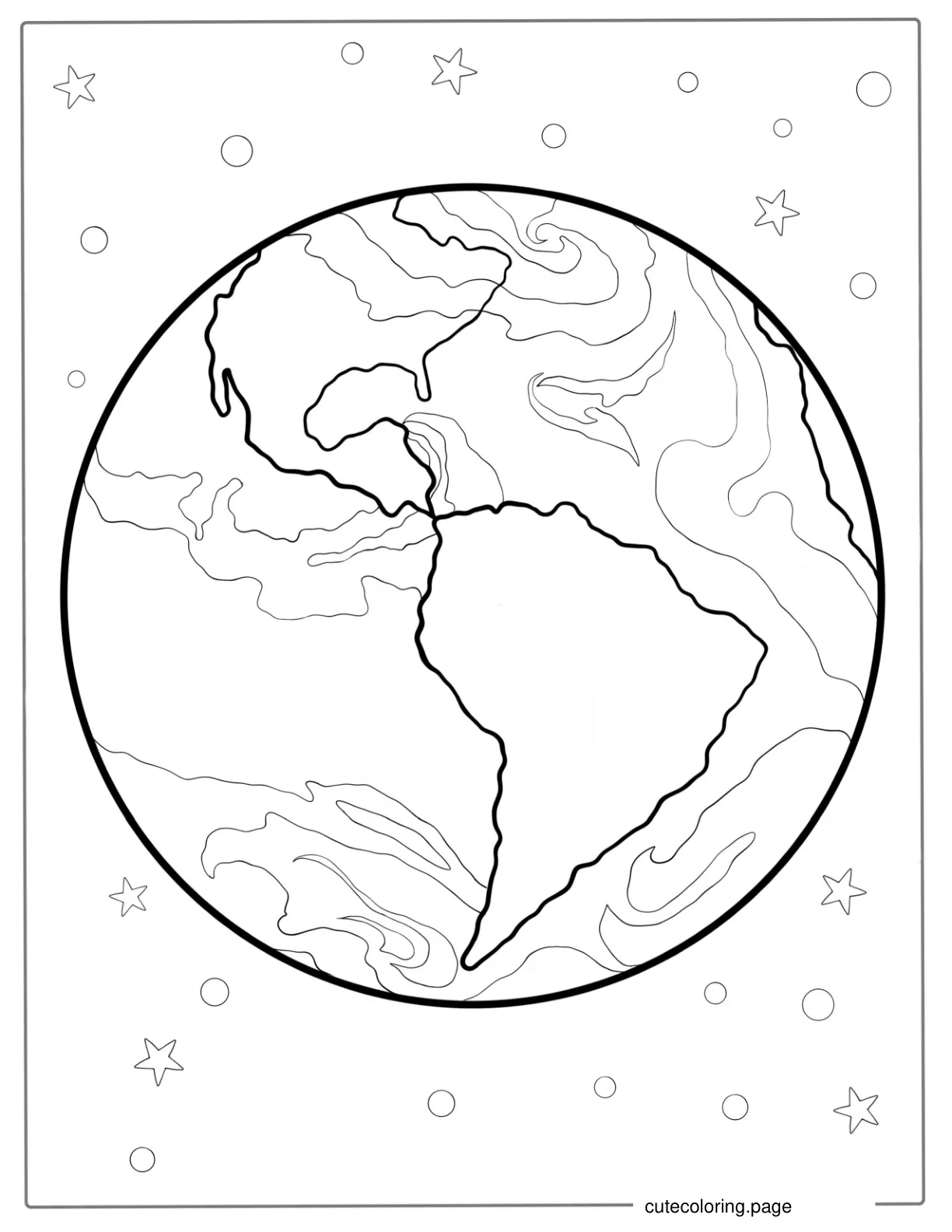 View Of Earth From Space Coloring Page coloring page