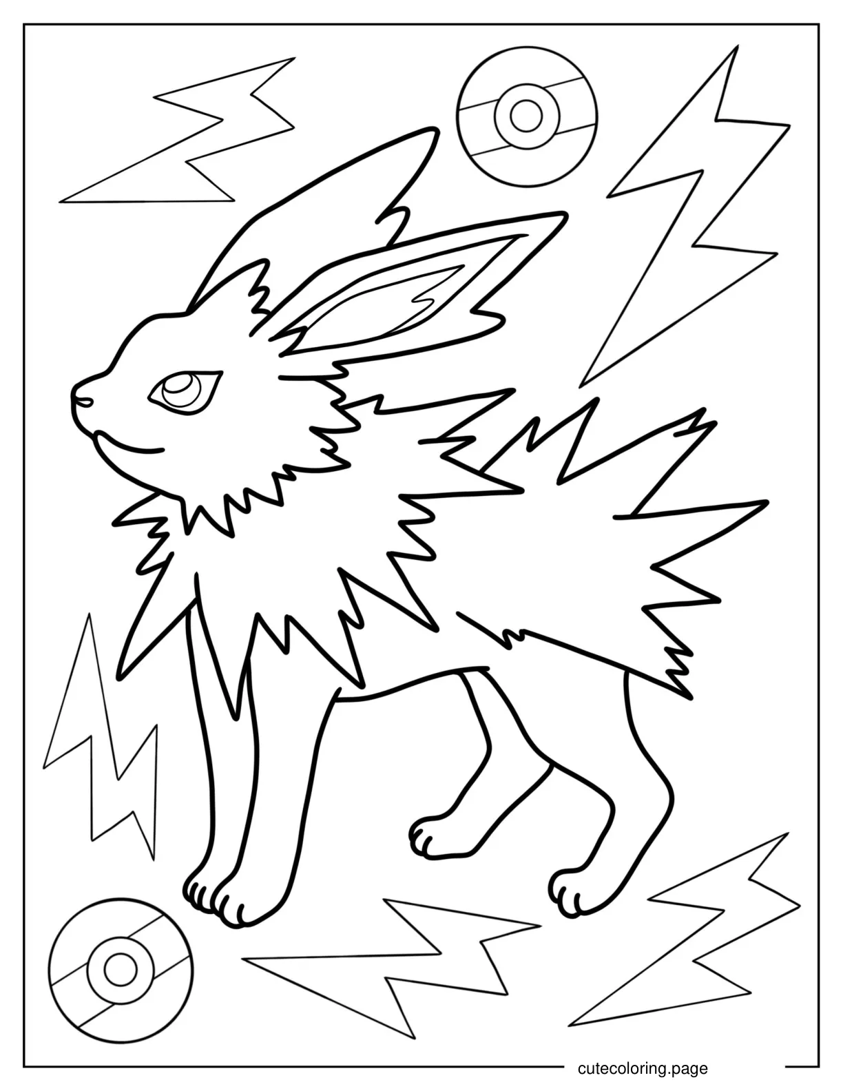 Coloring Page Of Jolteon Eevee Outline coloring page