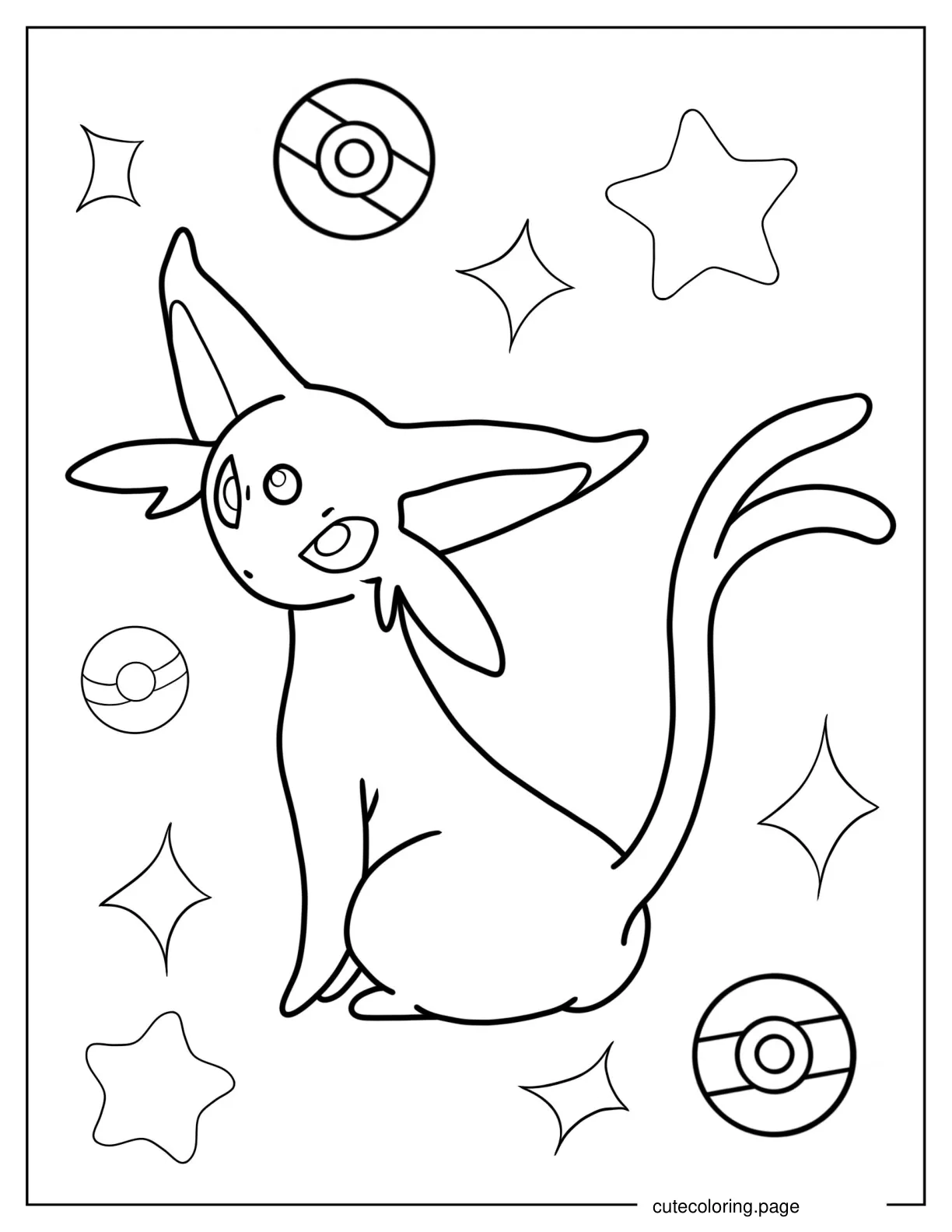 Espeon Eevee Coloring In For Kids coloring page