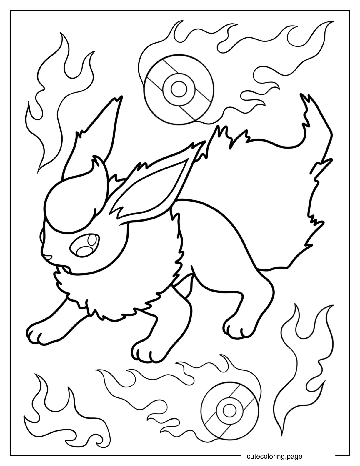 Flareon Eevee In Battle Stance Coloring In coloring page