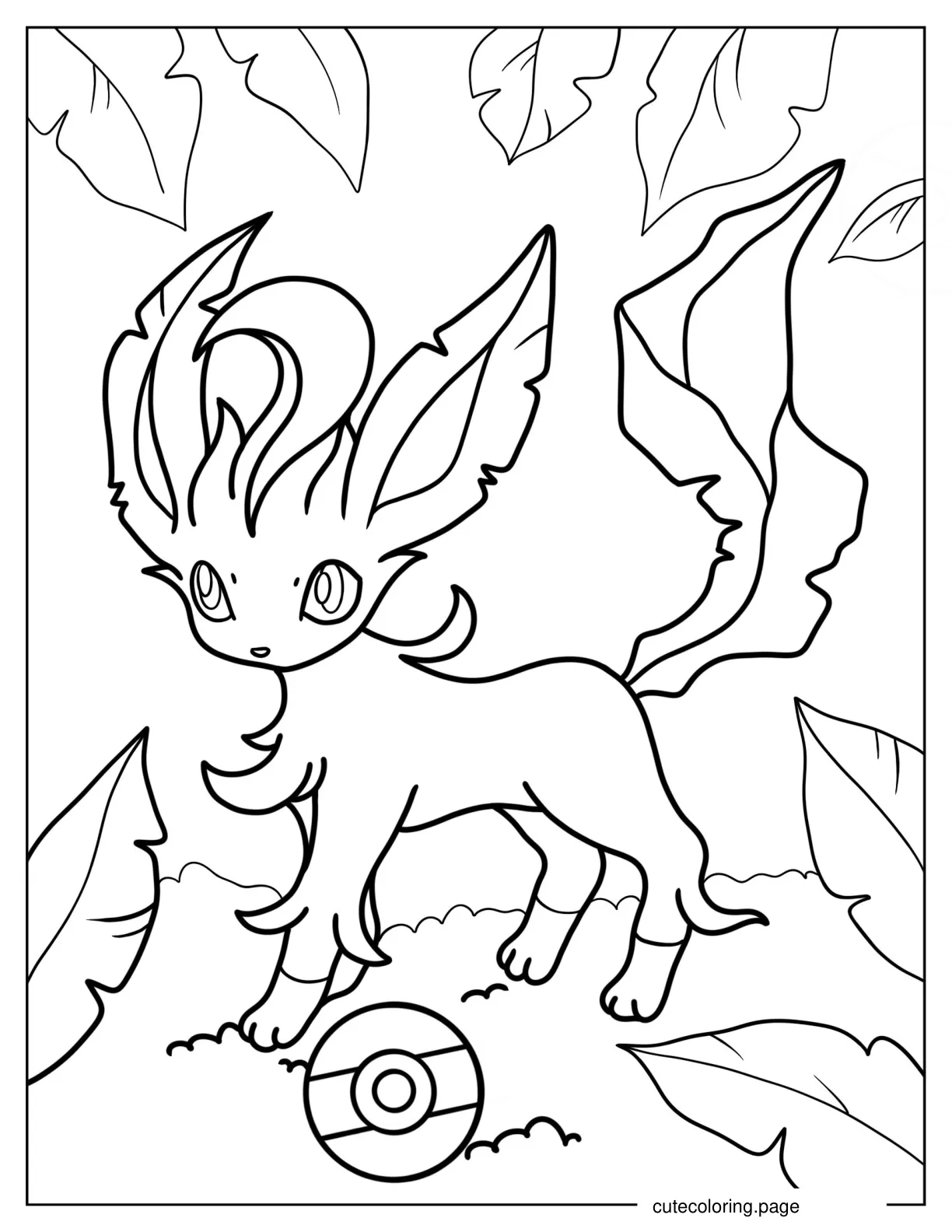 Leafeon Eevee Coloring Sheet coloring page