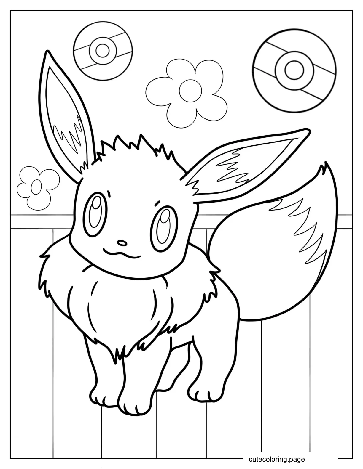 Smiling Eevee To Color coloring page