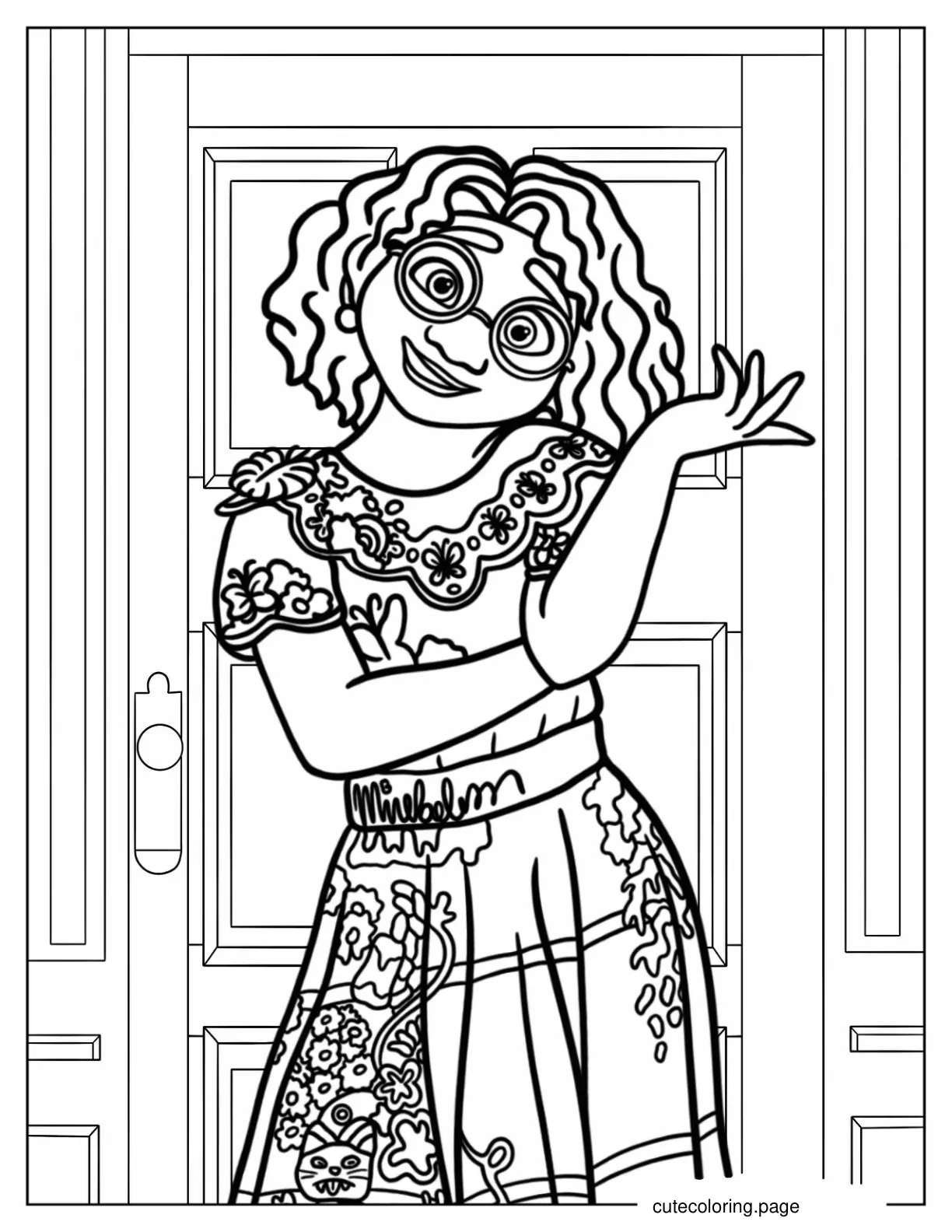 Easy Mirabel Outline Coloring In For Kids coloring page