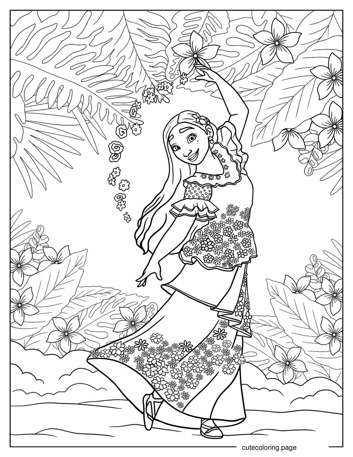 Isabela Madrigal Making Flowers coloring page