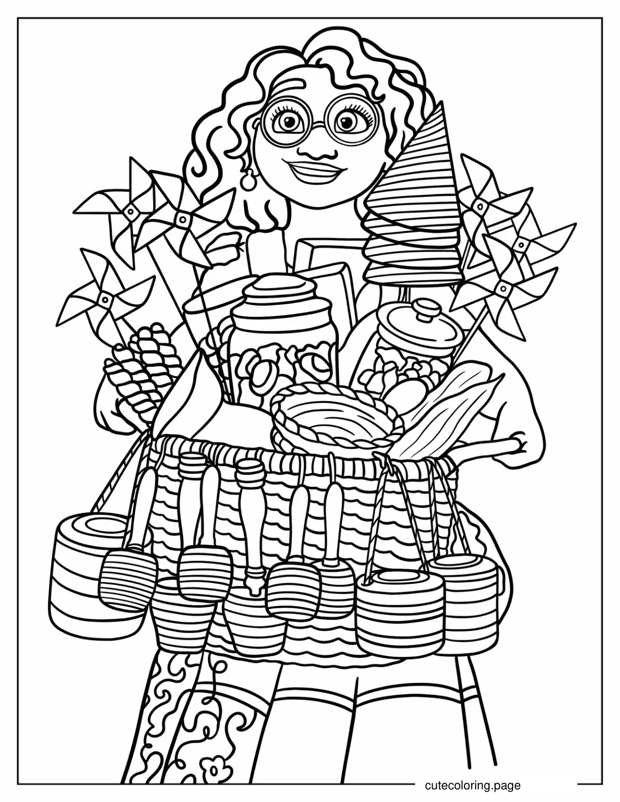 Madrigal Carrying Party Things Coloring Sheet coloring page