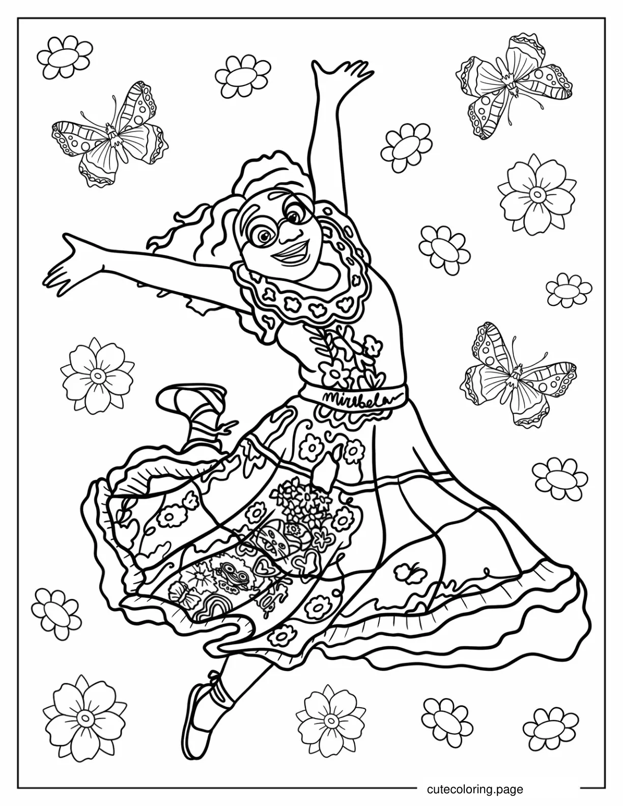 Mirabel Madrigal Dancing Coloring In coloring page