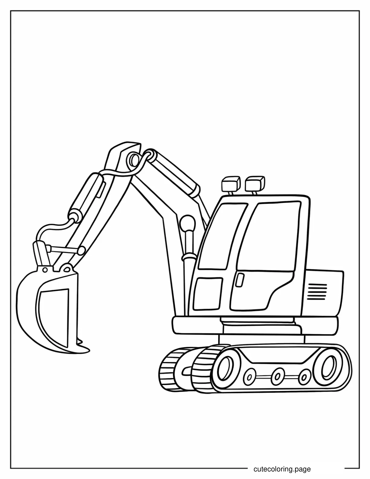 Coloring Page Of a Easy Excavator coloring page