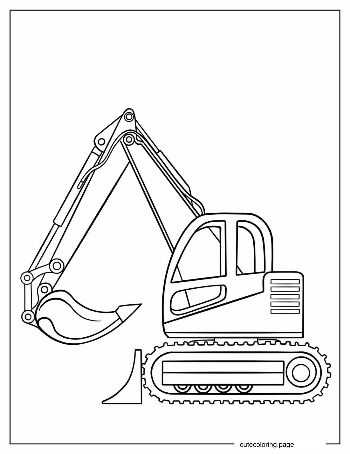 Easy Outline Of a Excavator For Preschoolers coloring page