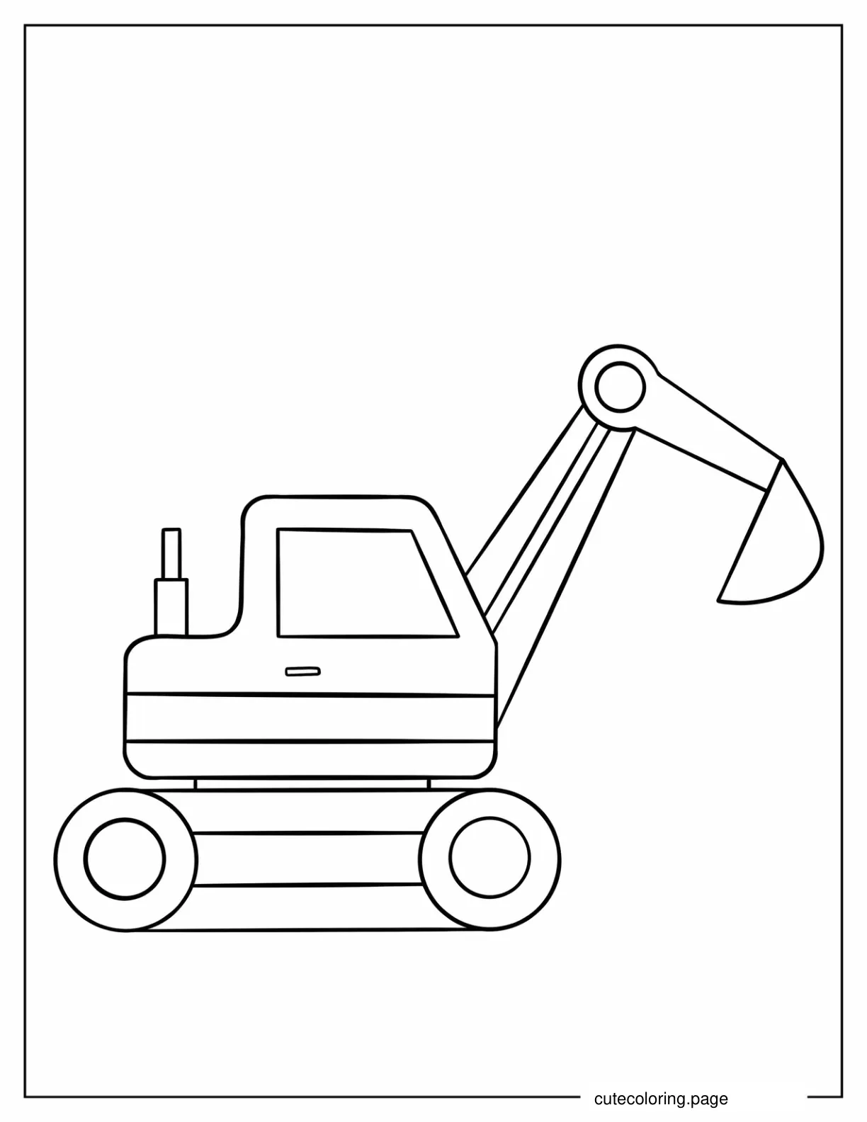 Simple Outline Of An Excavator For Preschoolers coloring page