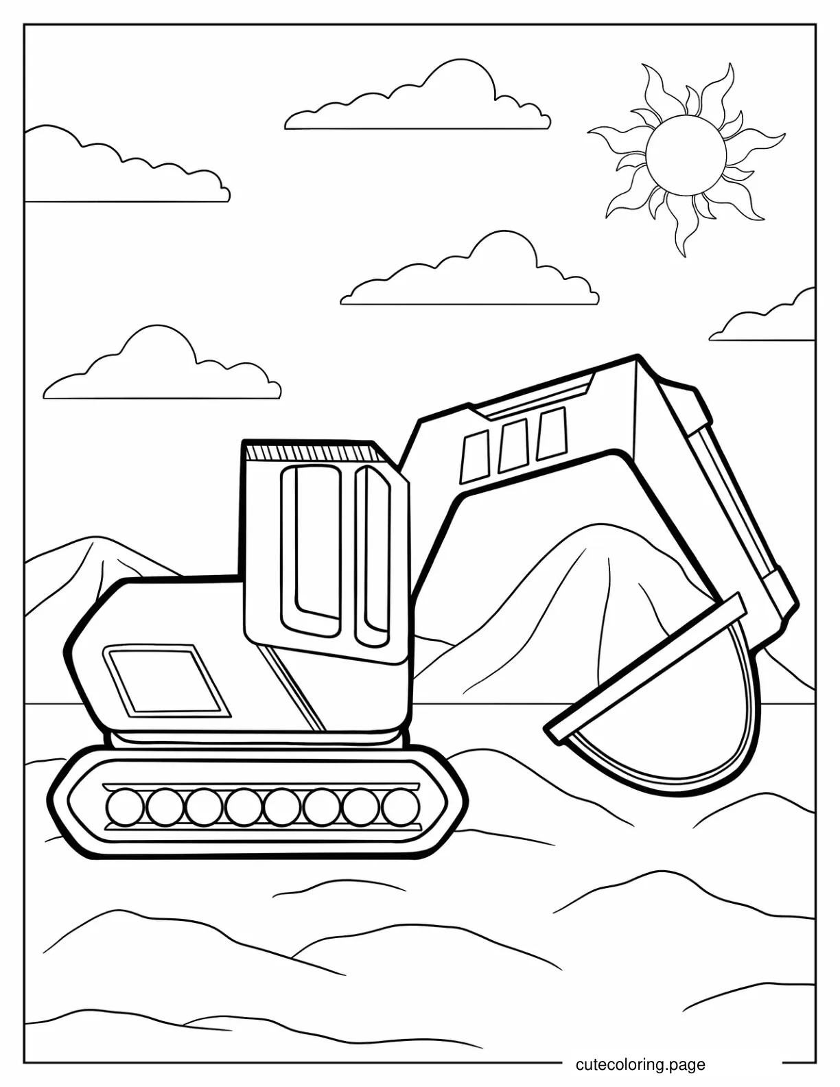 Simple To Color Digger For Kids coloring page