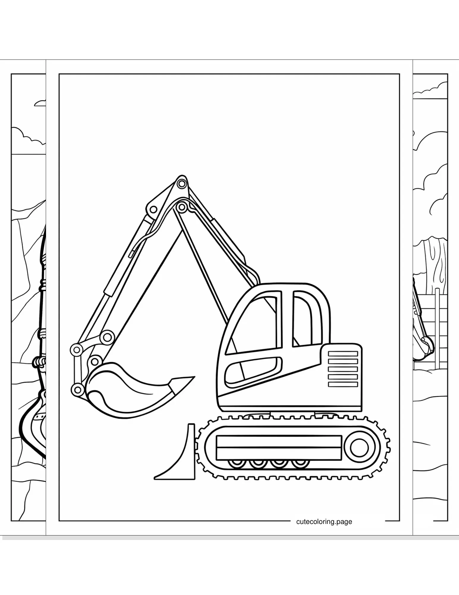 excavator coloring pages coloring page