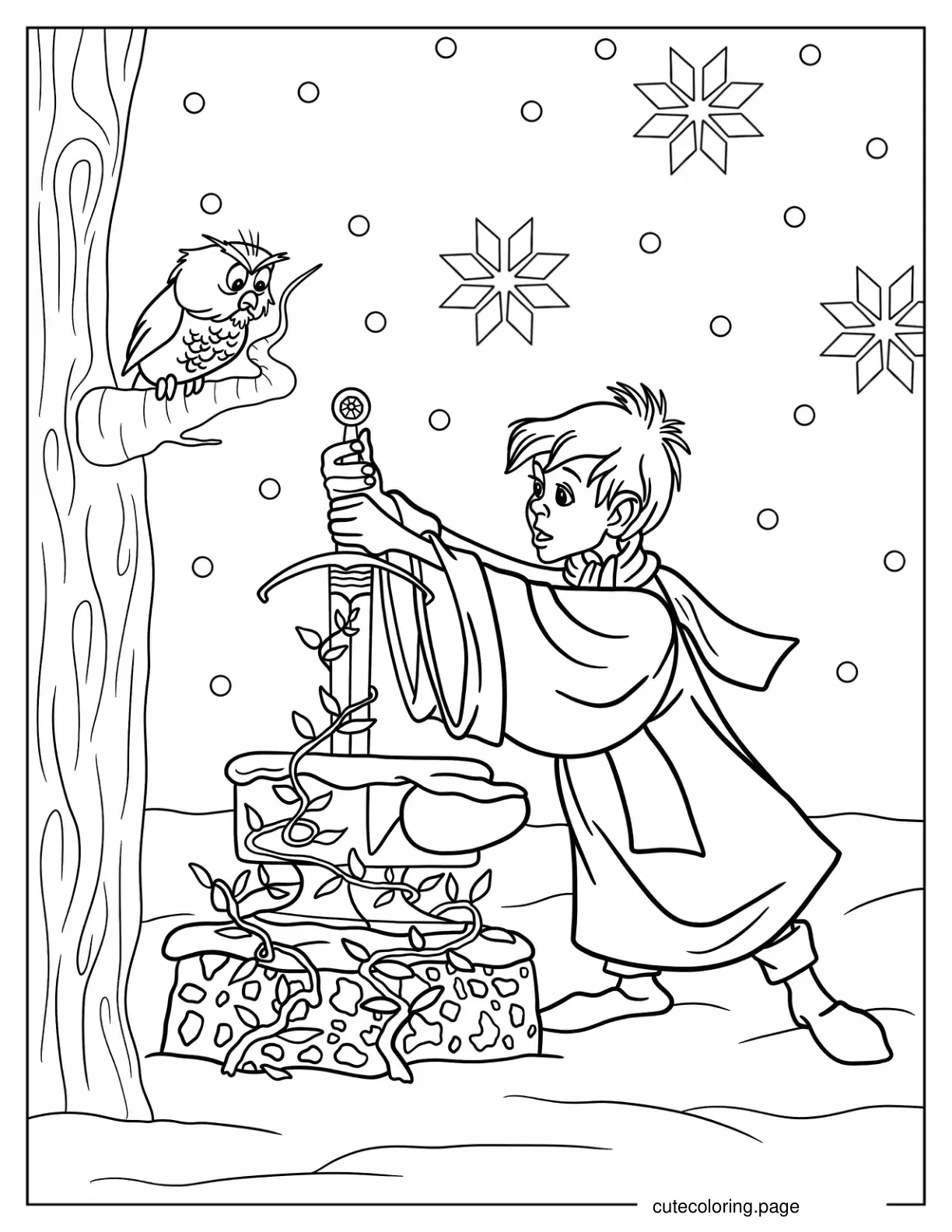 King Arthur In The Sword In The Stone coloring page