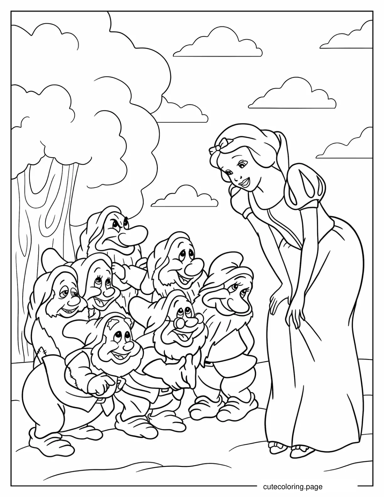 Snow White And The Seven Dwarves Coloring Page coloring page