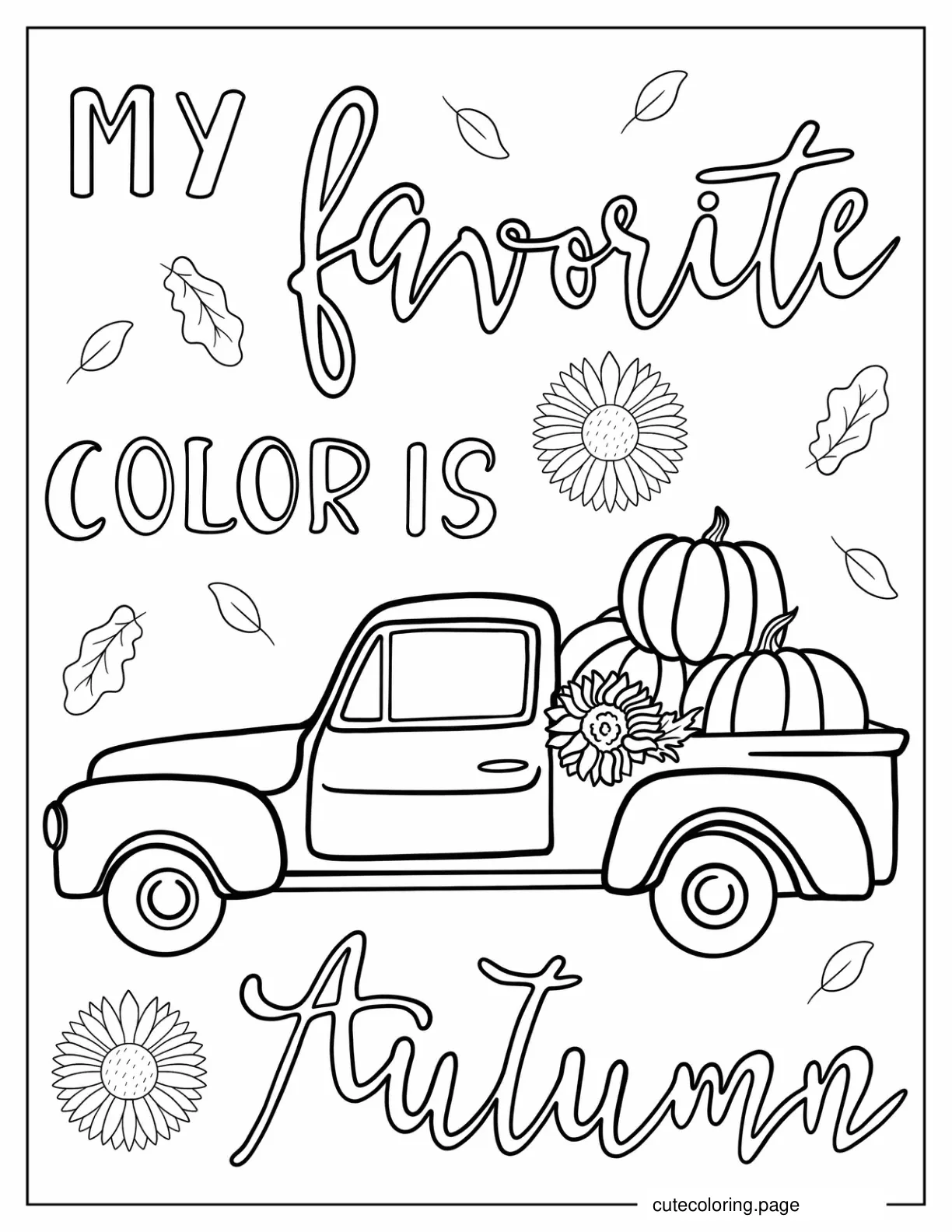 Farmers Truck With Large Pumpkins Coloring Sheet coloring page