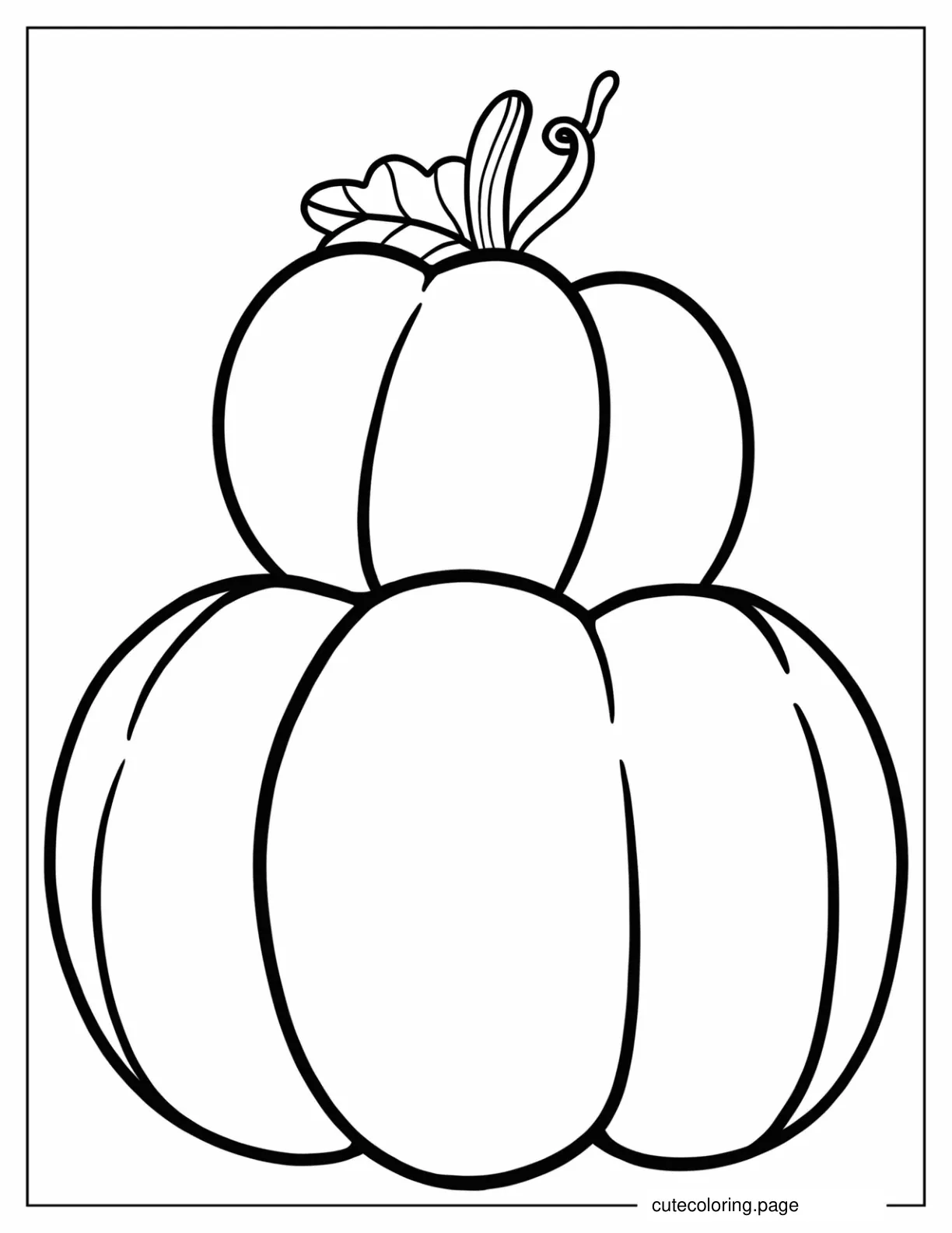 Small Pumpkin On Top Of Large Pumpkin Coloring Page coloring page