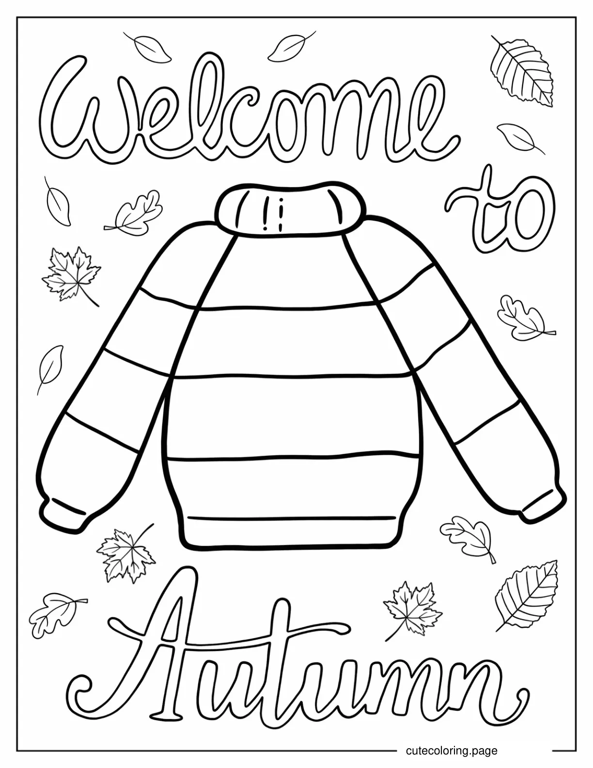 Welcome To Autumn Sweater coloring page