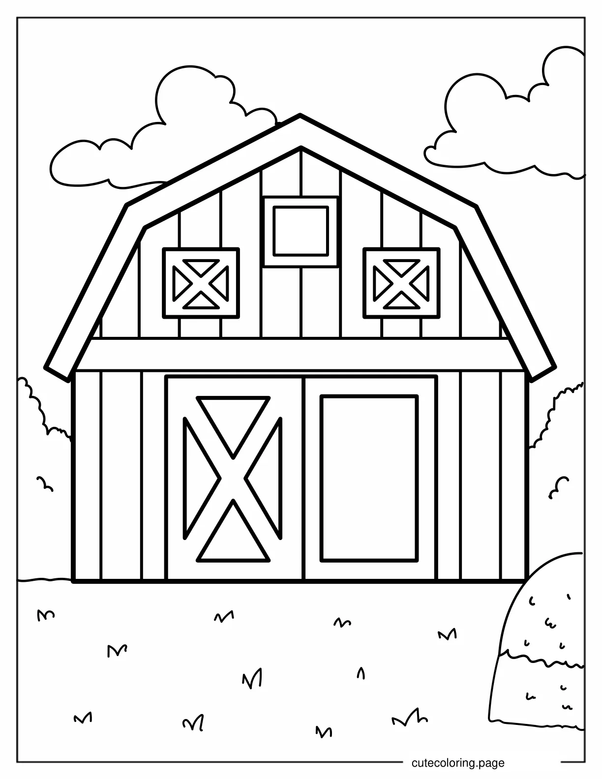 Coloring Page Of Farm Barn coloring page