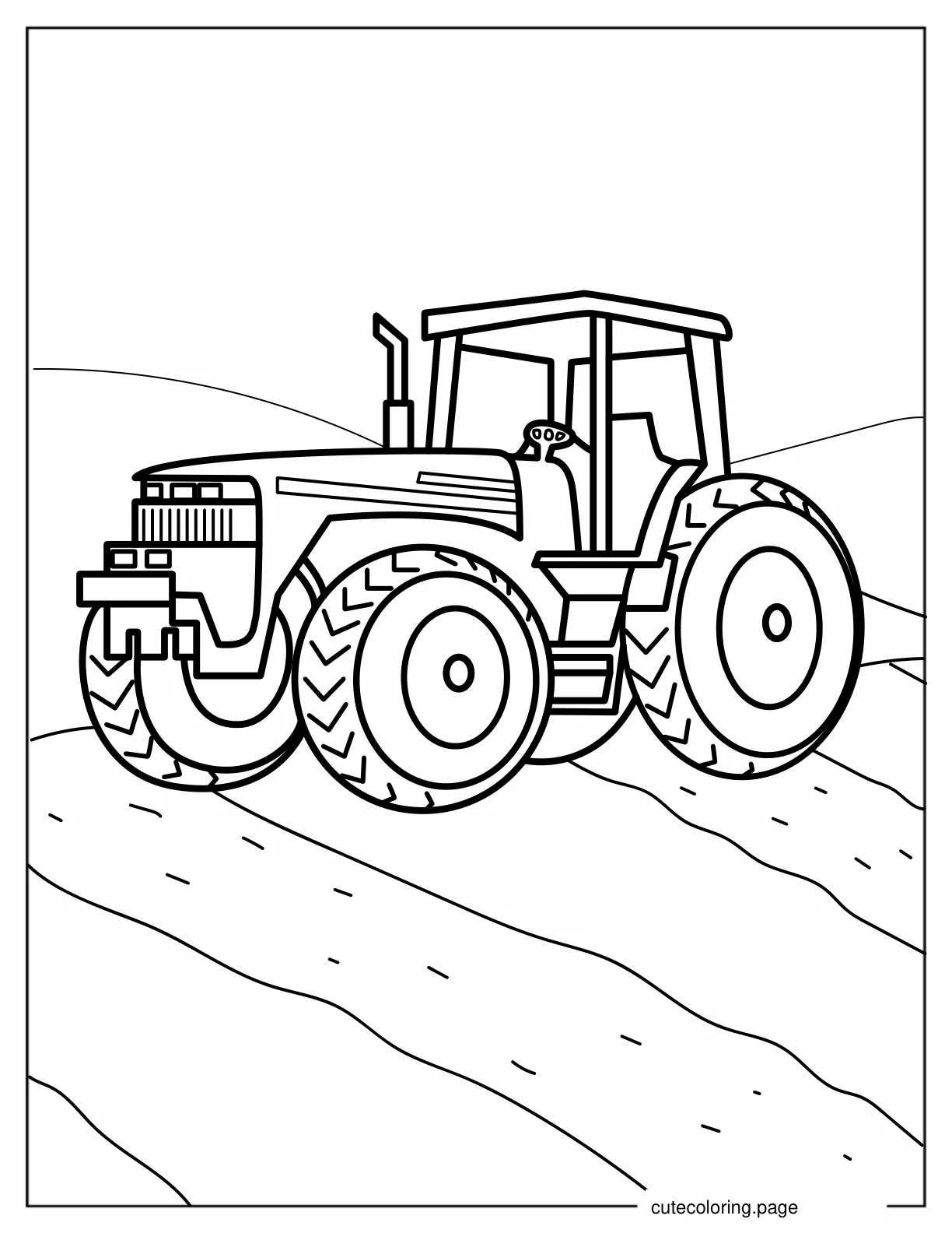 Detailed Farm Tractor To Color coloring page