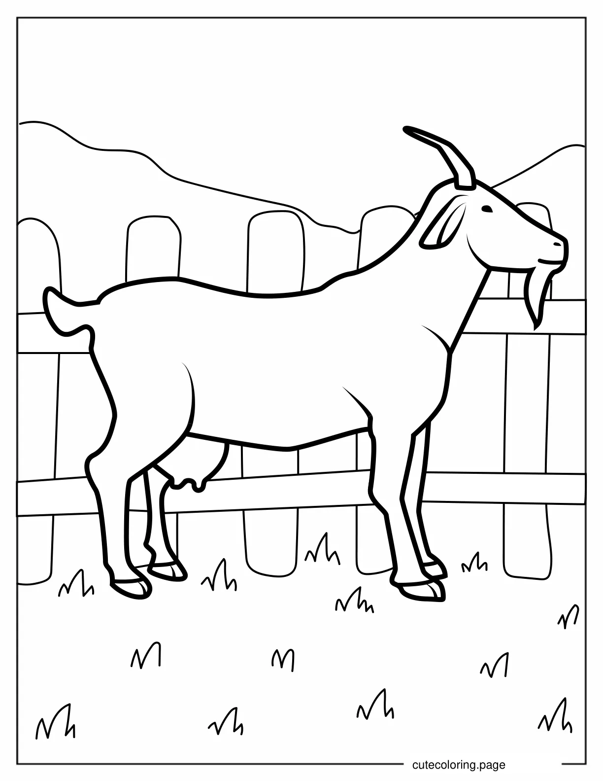 Farm Bred Goat To Color For Kids coloring page