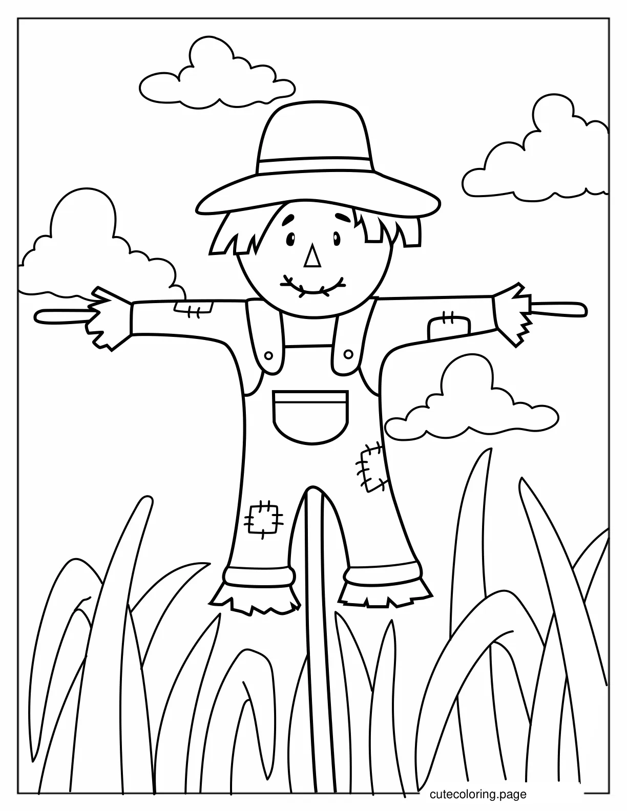 Farm Scarecrow To Color coloring page