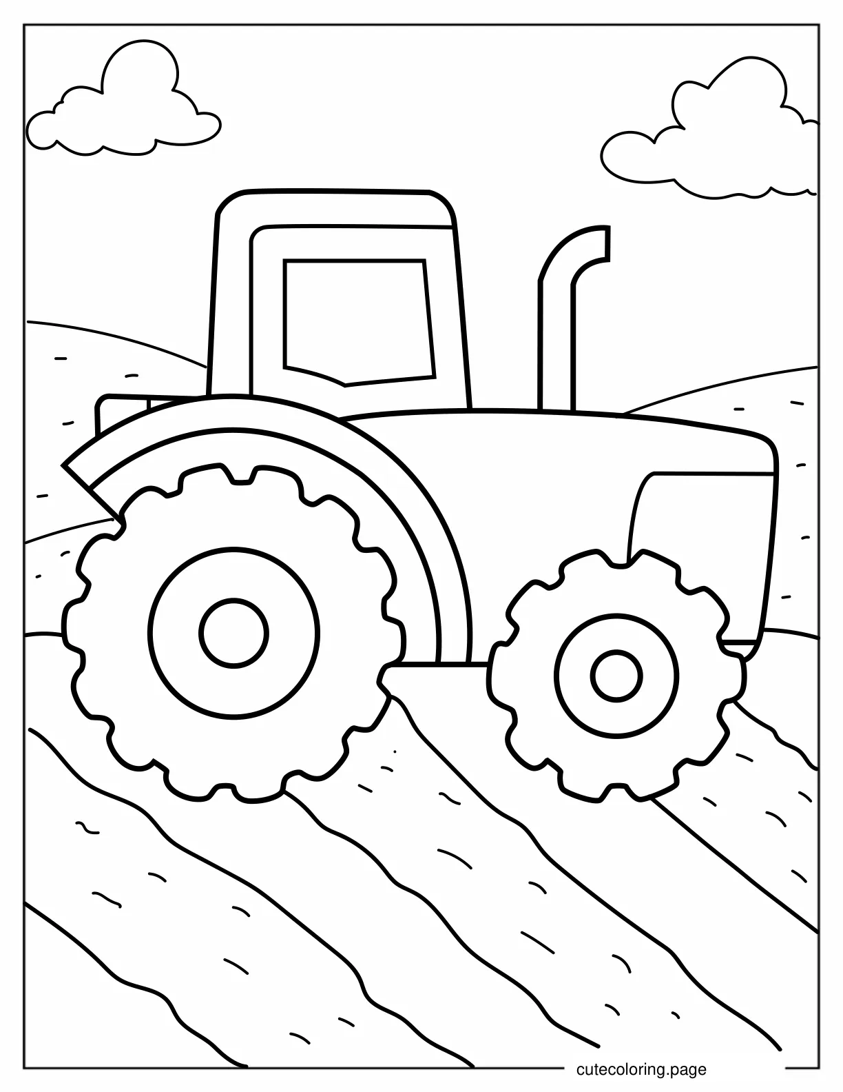 Farm Tractor To Color coloring page