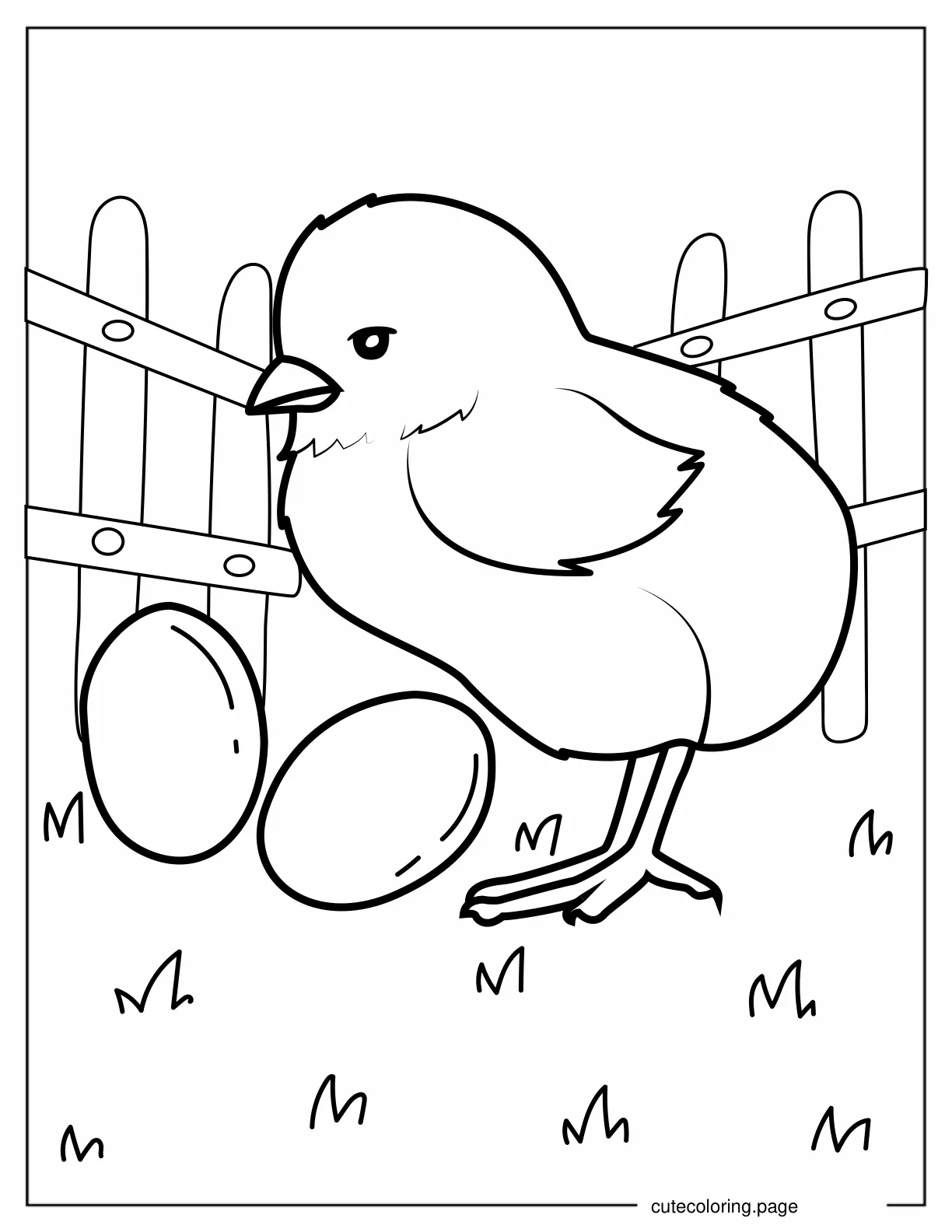 Hatched Chick On Farm To Color coloring page