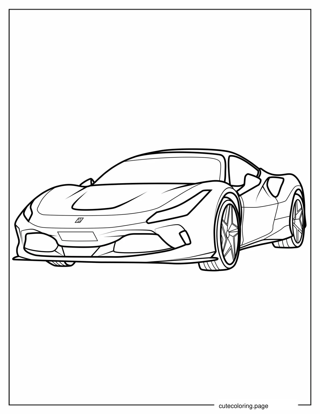 Ferrari Italia Supercar Coloring Sheet coloring page