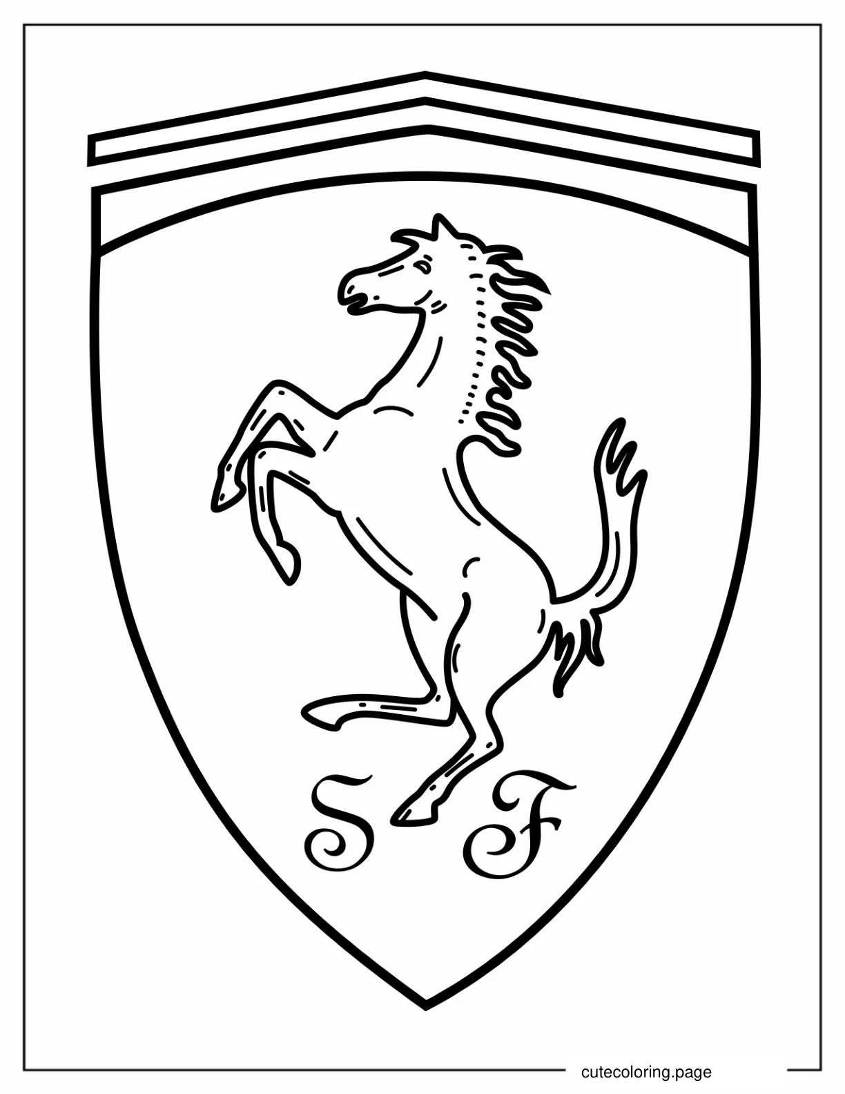 Ferrari Logo Coloring Page coloring page