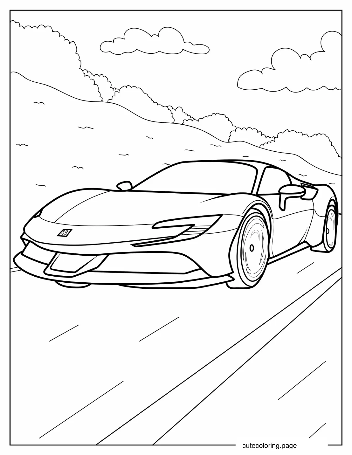 Ferrari SF90 Coloring Sheet coloring page