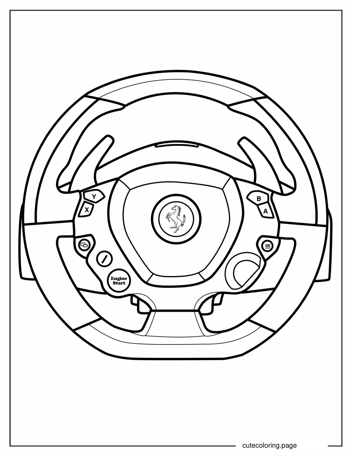 Ferrari Steering Wheel To Color coloring page