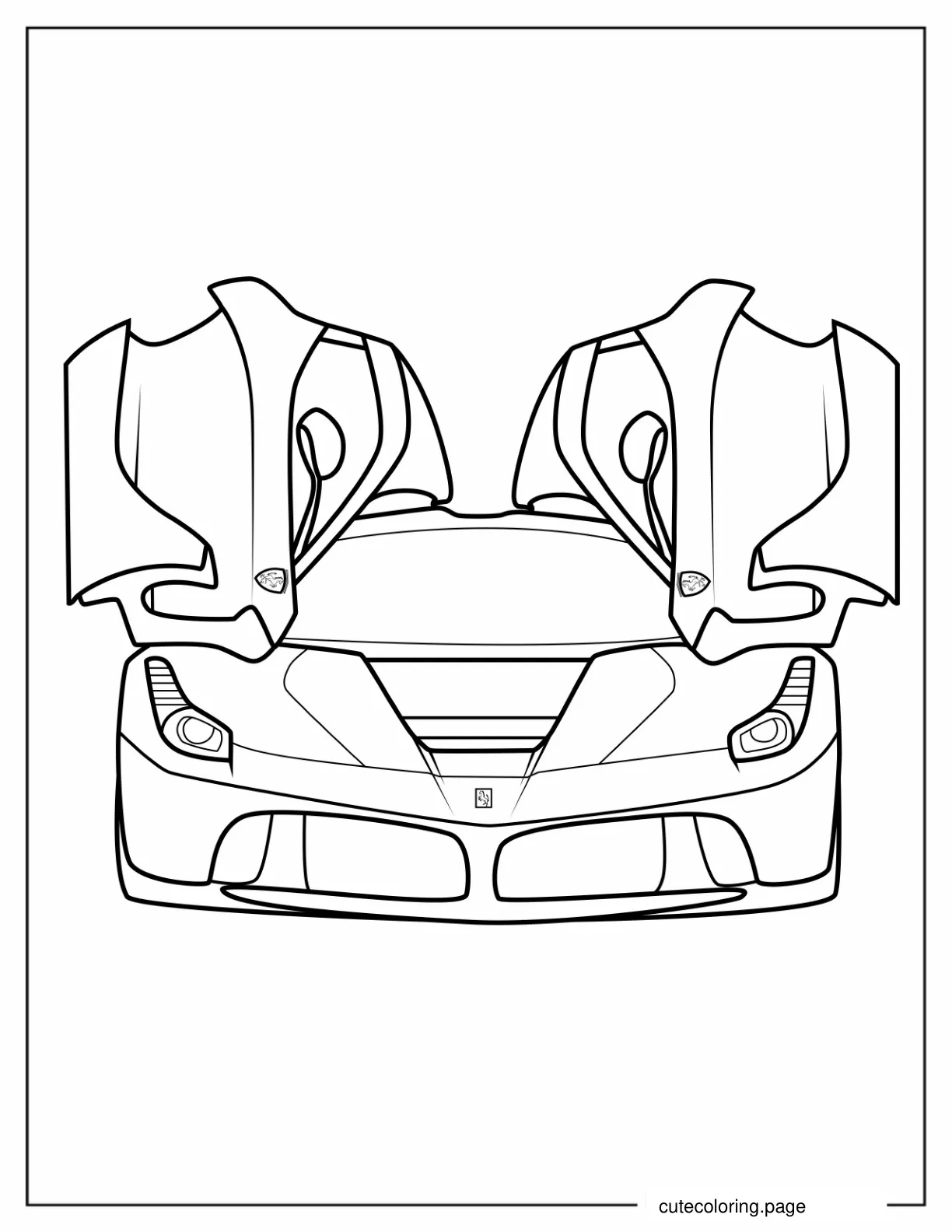 LaFerrari Race Car With Doors Open To Color coloring page