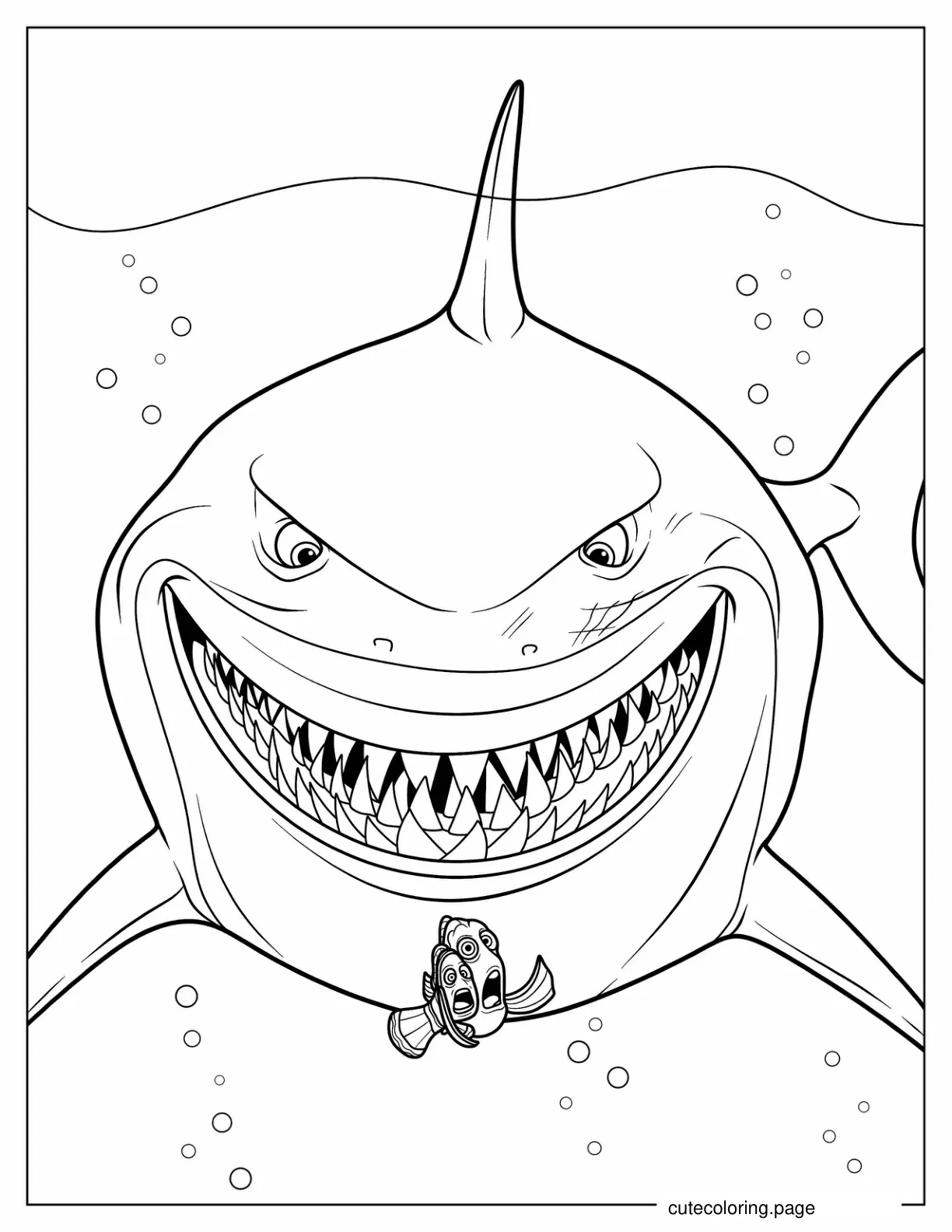 Coloring Page Of Bruce The Shark coloring page