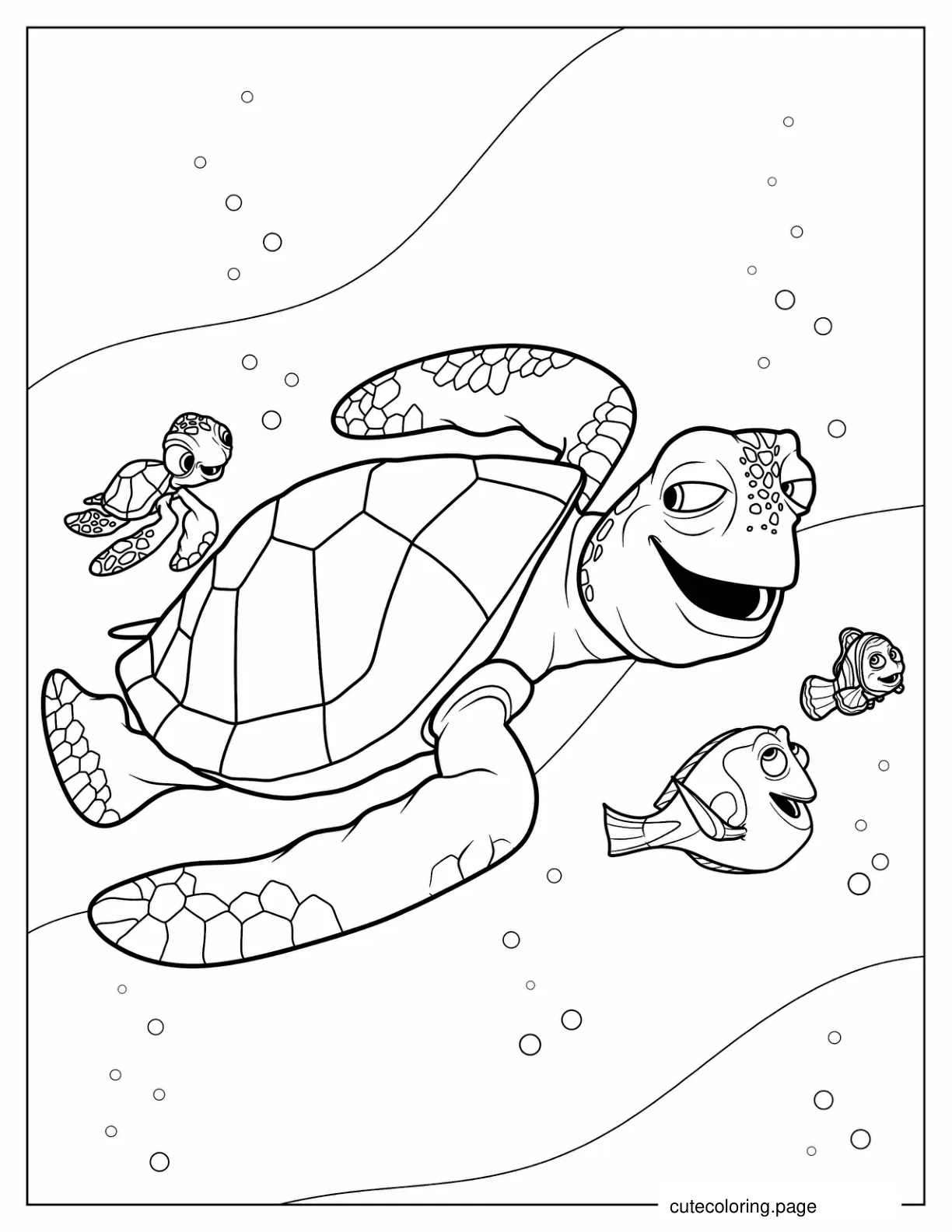 Crush And Squirt Swimming With Dory And Marlin coloring page