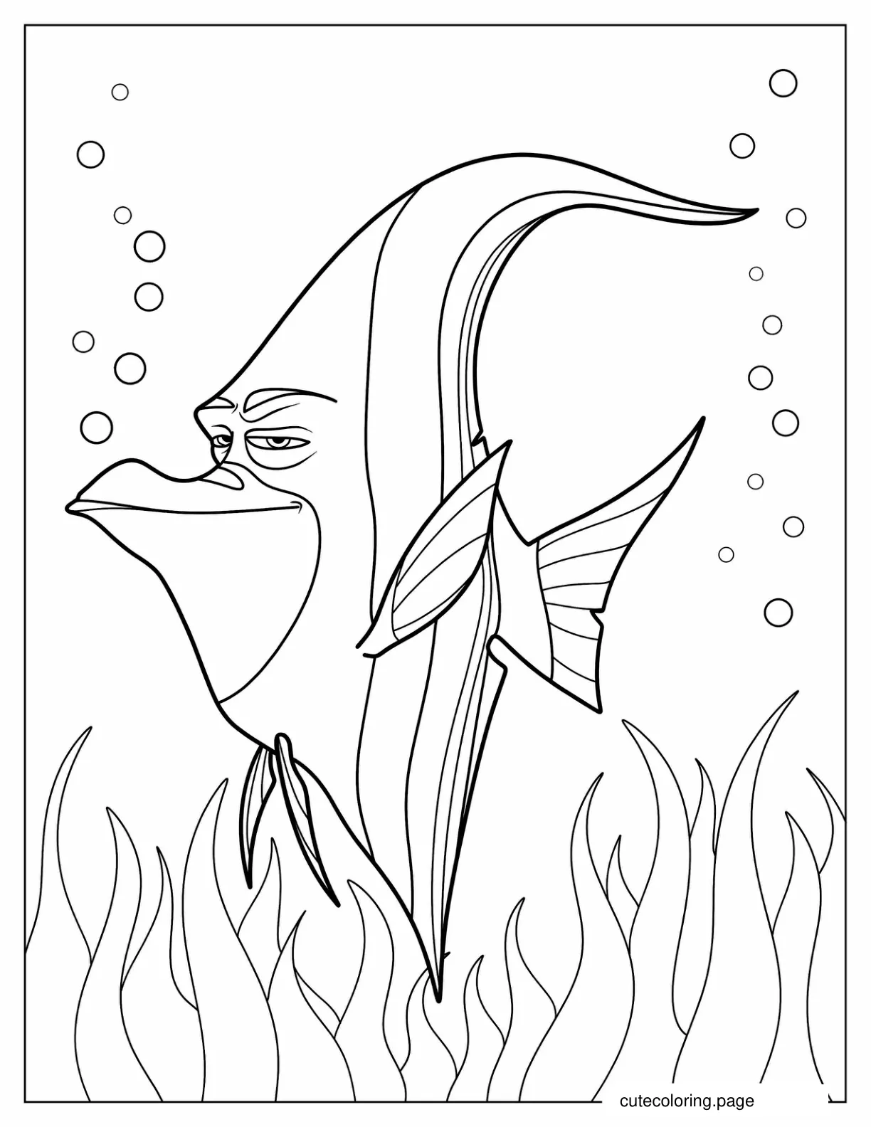 Gill Reef Fish From Fish Tank To Color coloring page