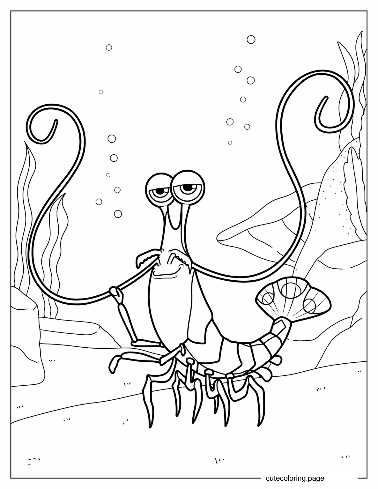 Jacques The Shrimp To Color coloring page