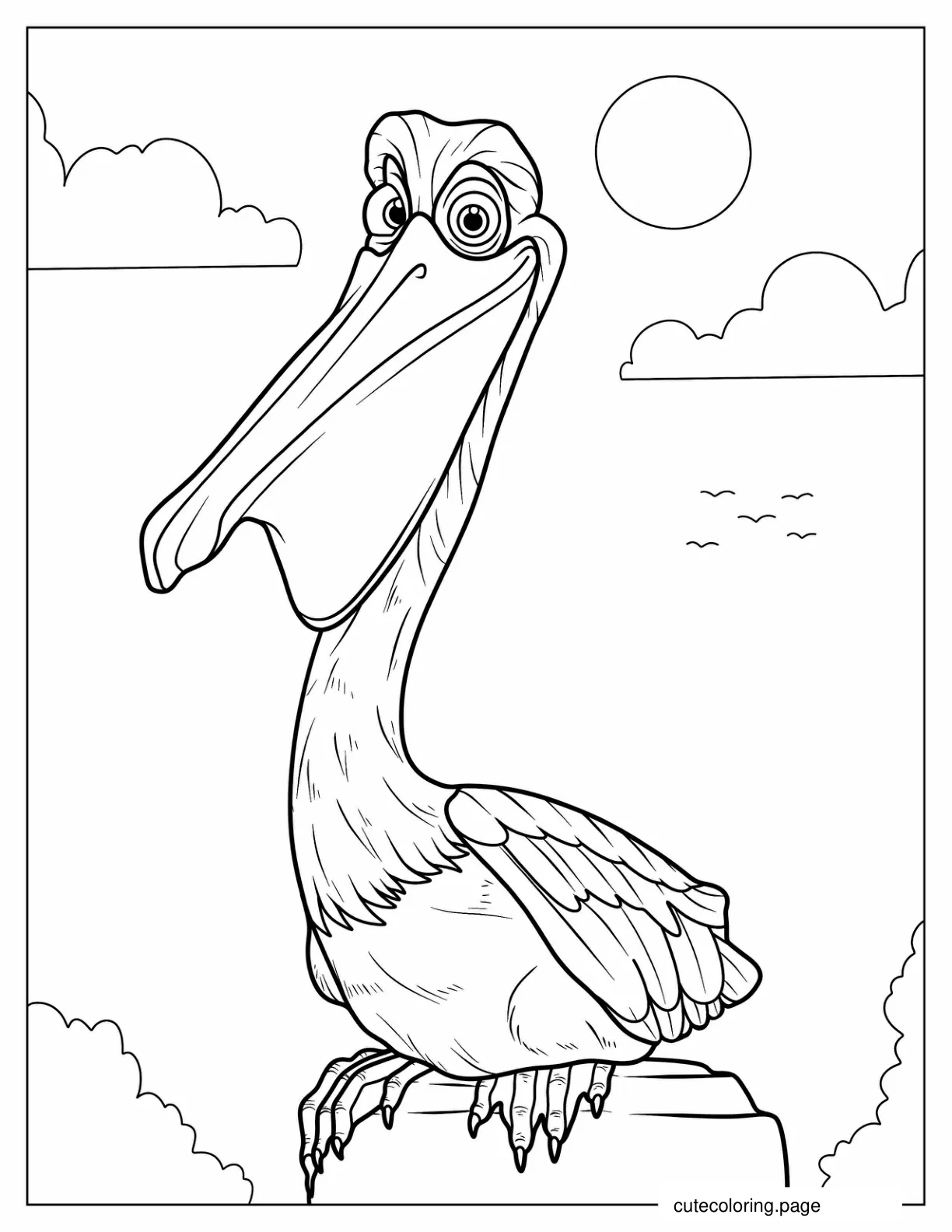 Nigel The Pelican From Finding Nemo coloring page