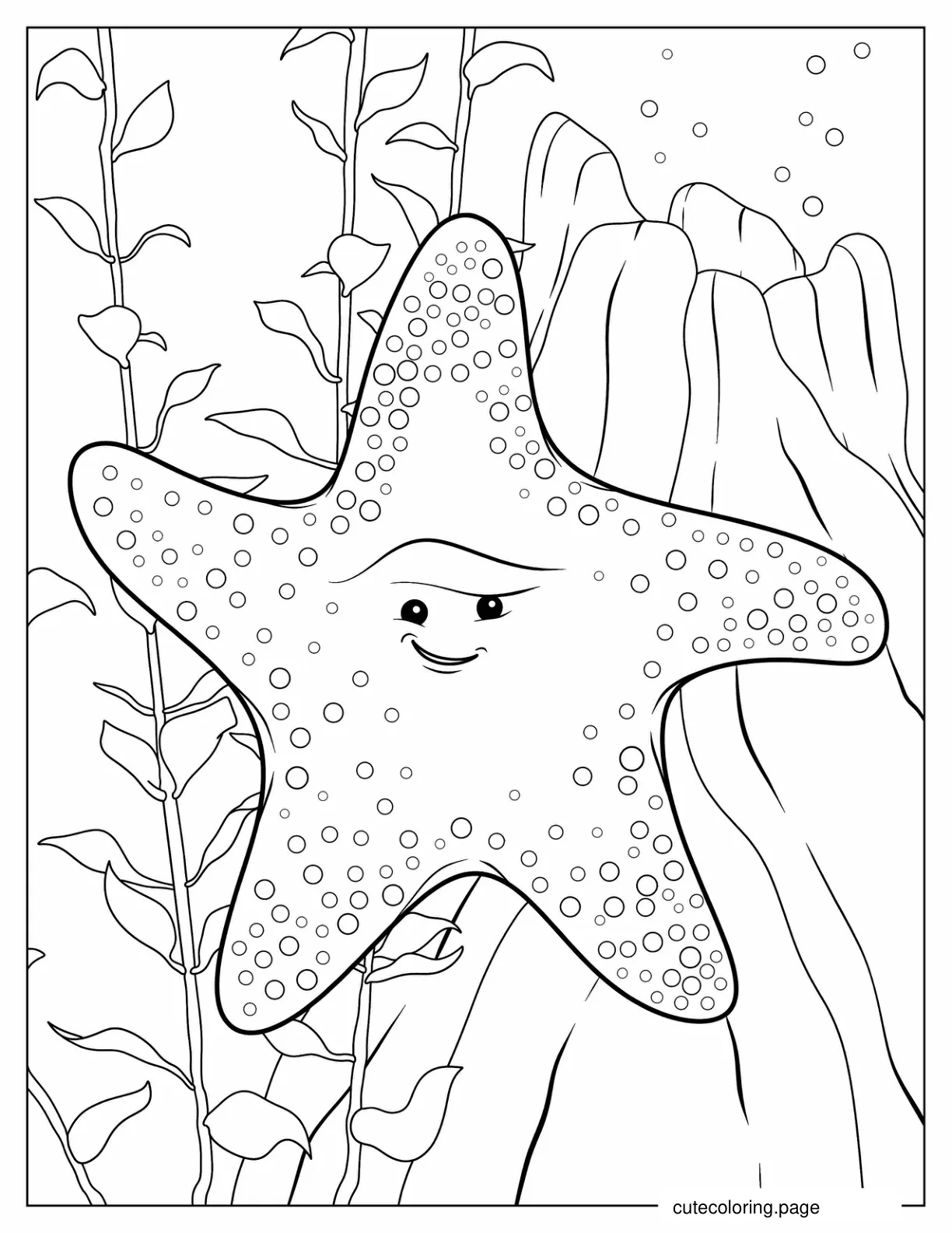 Peach Star Fish Coloring Sheet coloring page