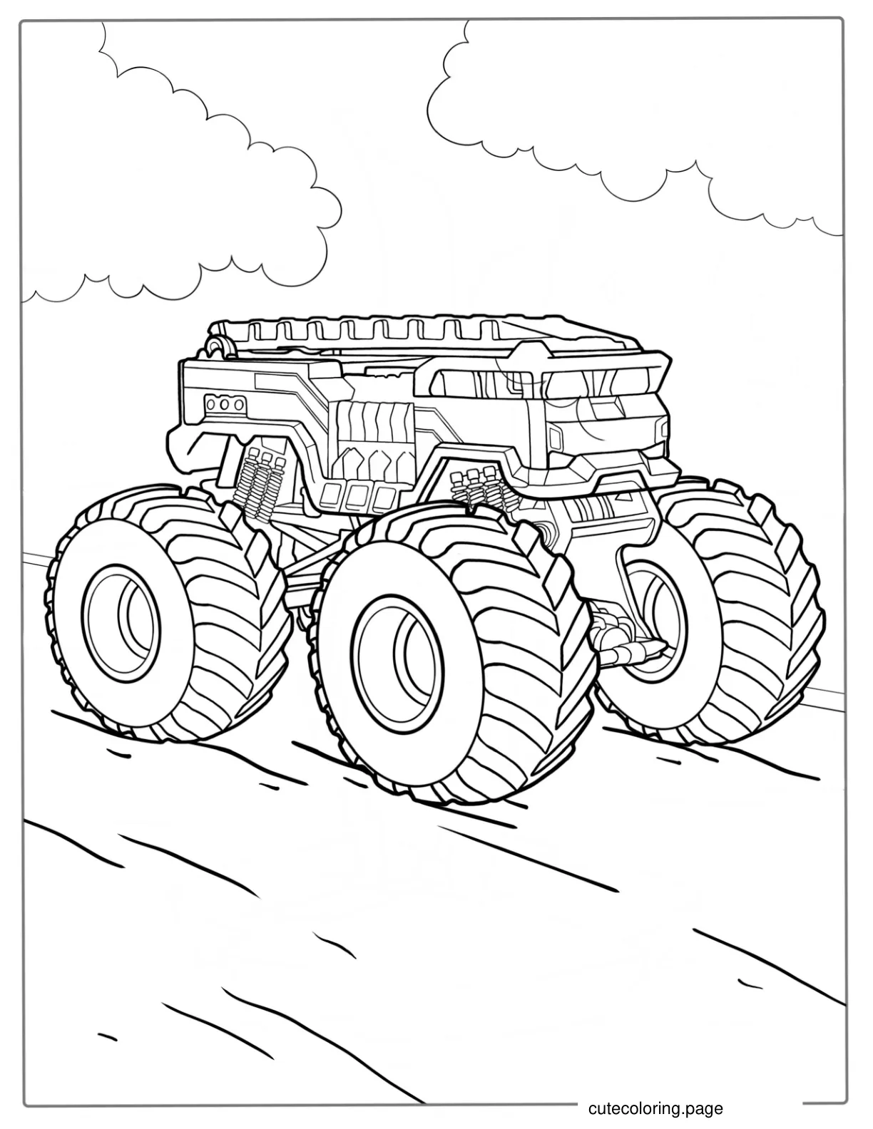 Large Monster Fire Truck For Kids coloring page