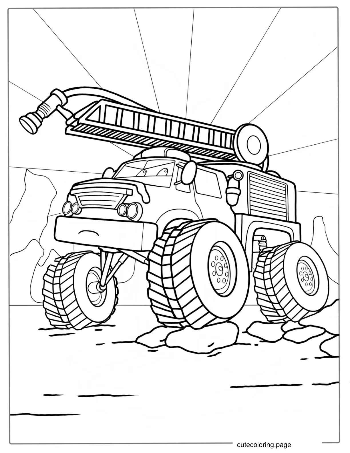 Monster Fire Truck Coloring Picture coloring page