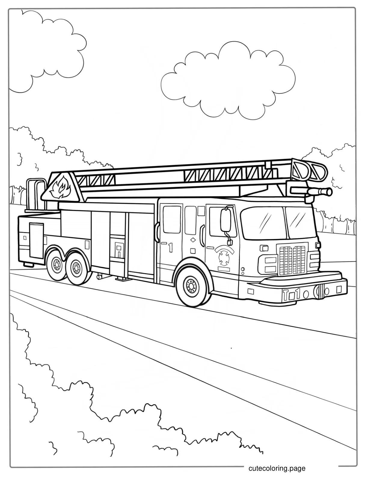 New York Fire Truck Coloring Page coloring page