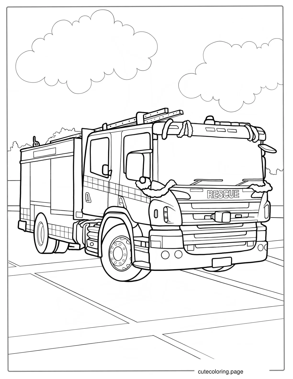 Scania Fire Engine Coloring Page coloring page