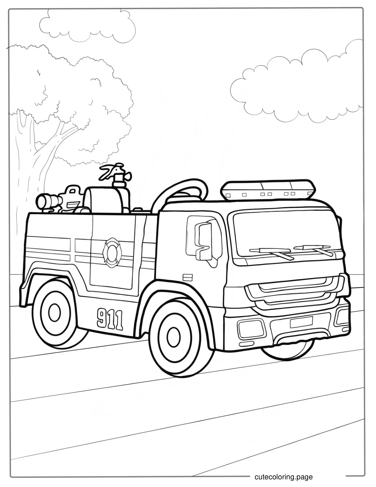 Small Fire Truck Coloring Page coloring page