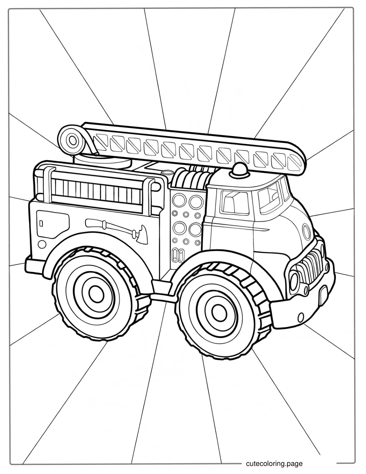 Toy Fire Truck With Ladder Coloring Sheet coloring page