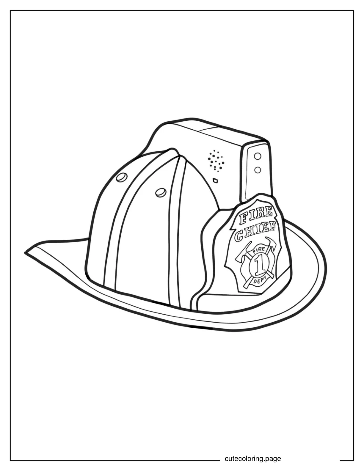 Easy Coloring Page Of a Firefighters Helmet coloring page