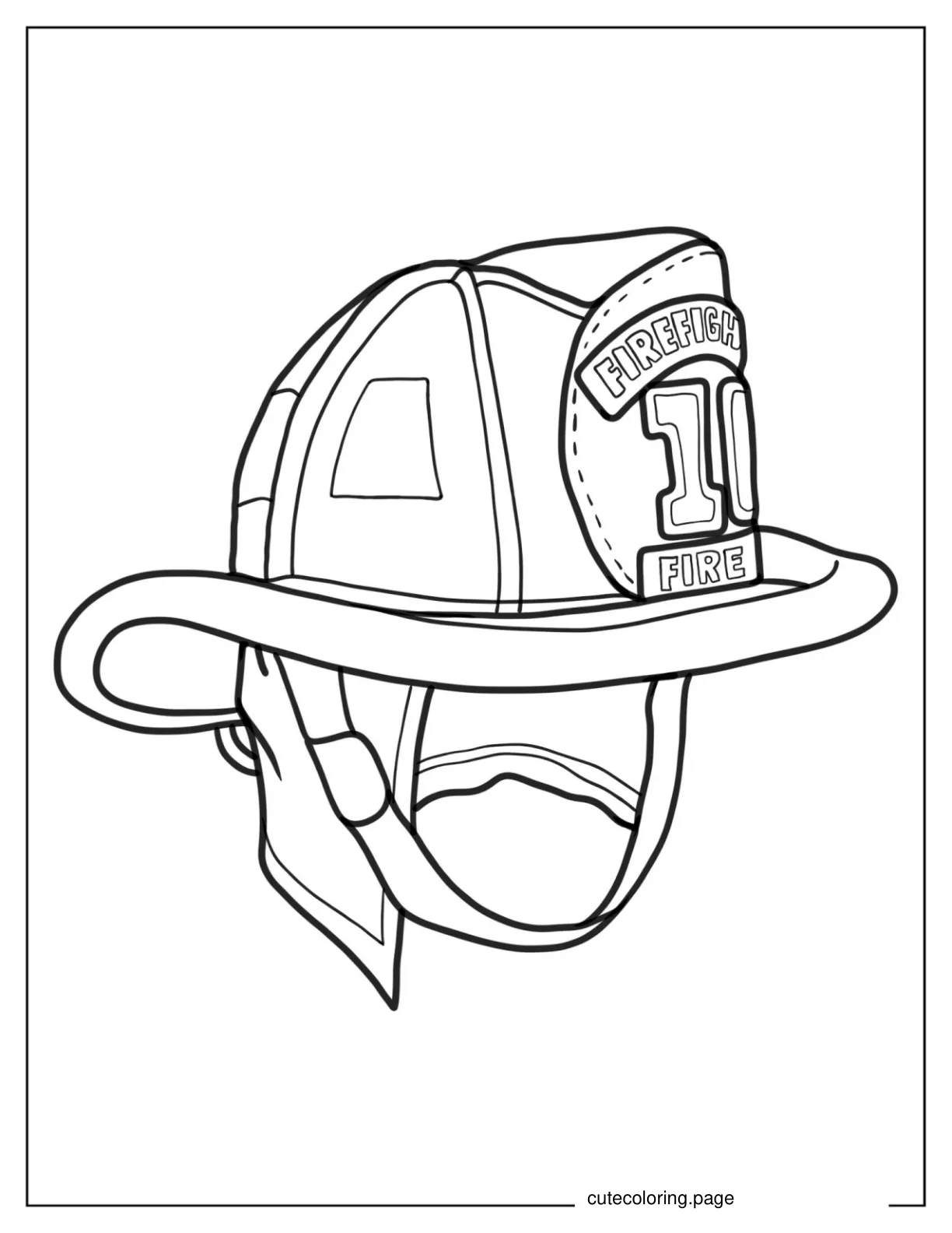 Firefighters Helmet To Color For Kids coloring page