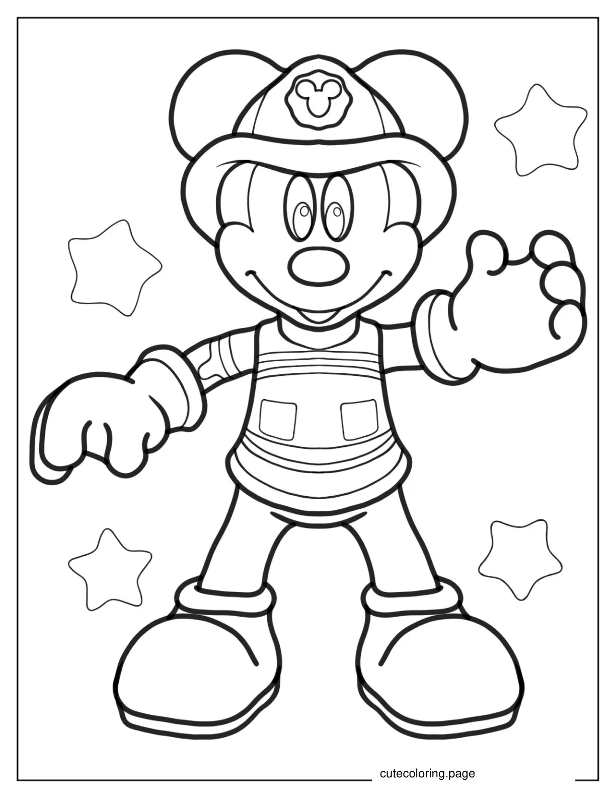 Mickey Mouse Firefighter Coloring Sheet coloring page