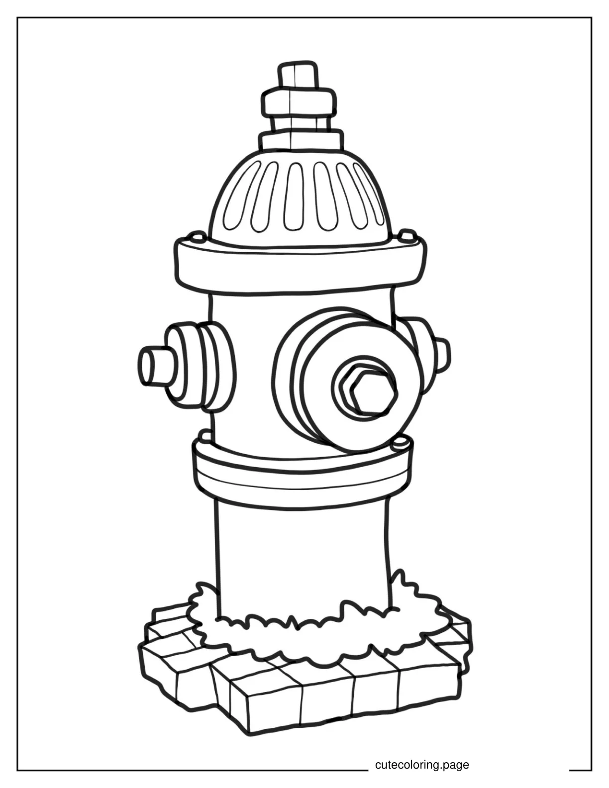 Simple Outline Of Fire Hydrant To Color coloring page