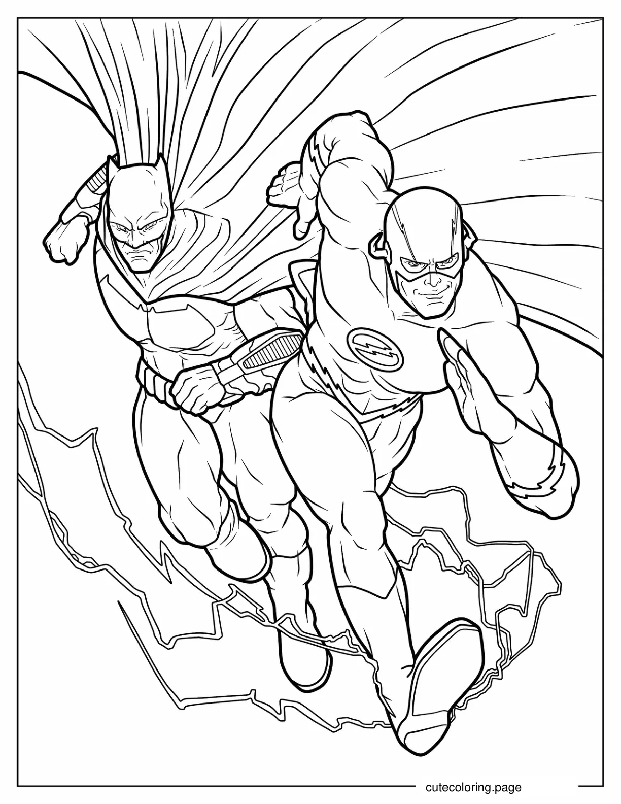 Coloring Sheet Of The Flash And Batman coloring page