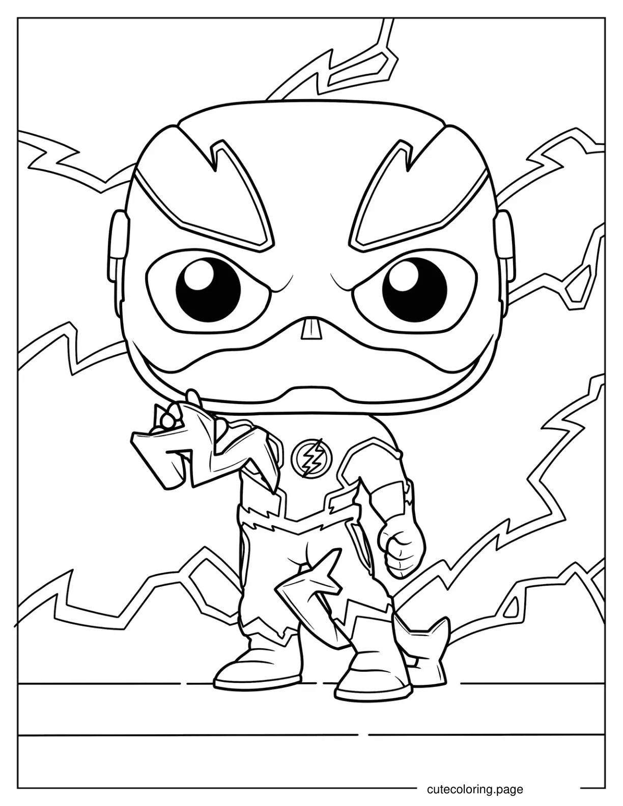 Cute Funko Pop Flash To Color coloring page